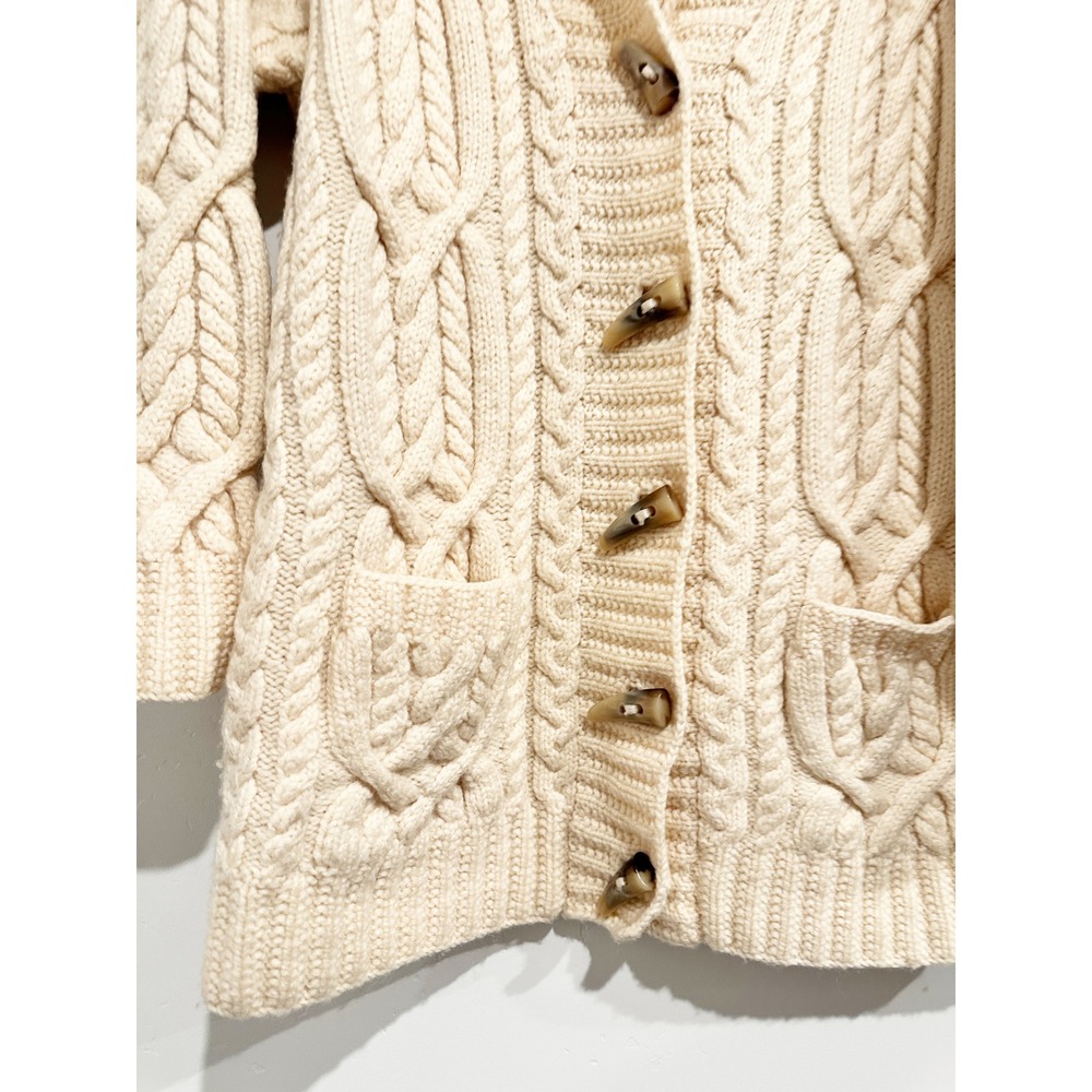 Ralph Lauren Cream Cable Knit Cardigan - Small Fisherman Core/Old Money/Coastal - Picture 4 of 9